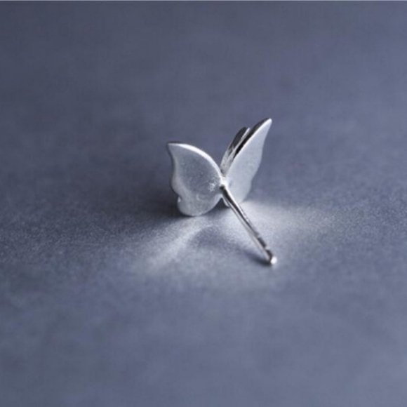 Cute Silver Butterfly Studs - Picture 4 of 4